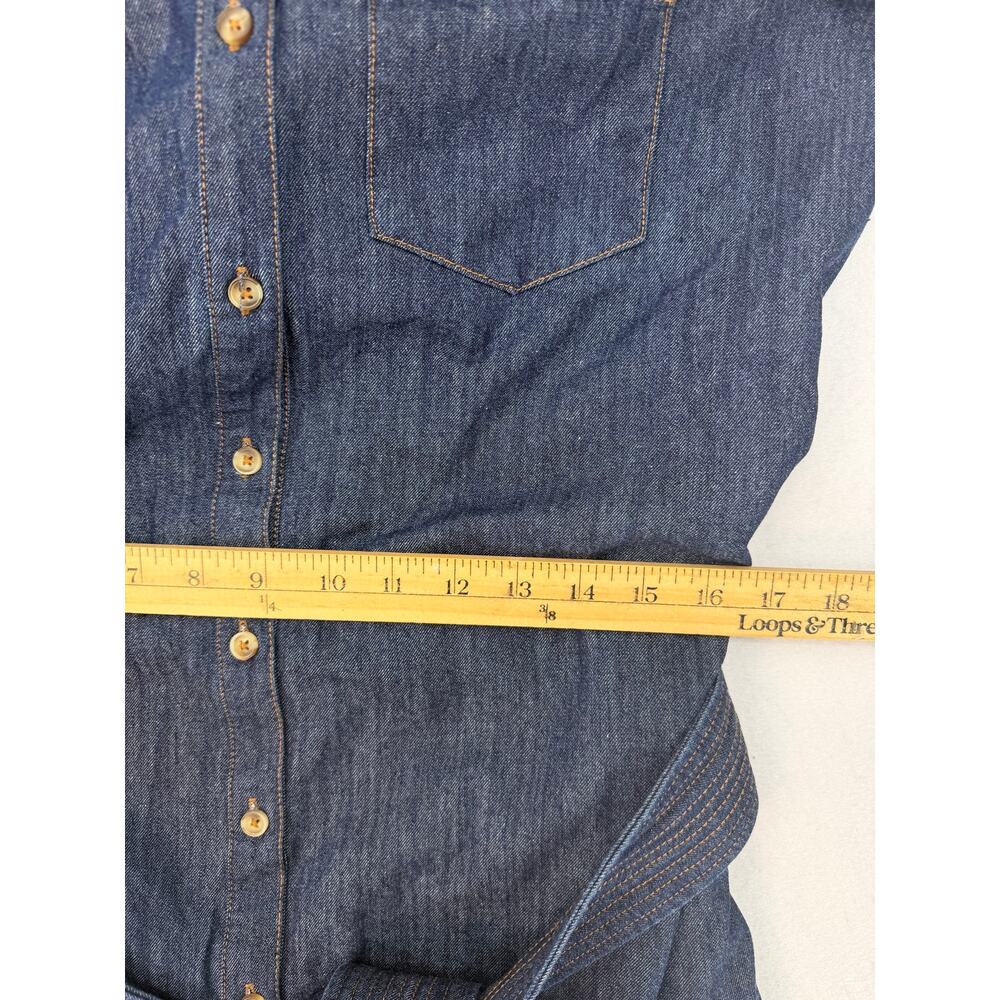 Tuckernuck Denim Chessie Midi Shirt Dress Belted Long Sleeve Dark Wash Size S - Picture 11 of 15